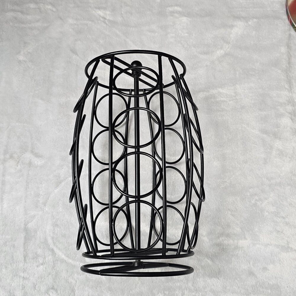 Rotating K Cup Capsule Holder 20 Pods Black Storage Tower Carousel Counter Top